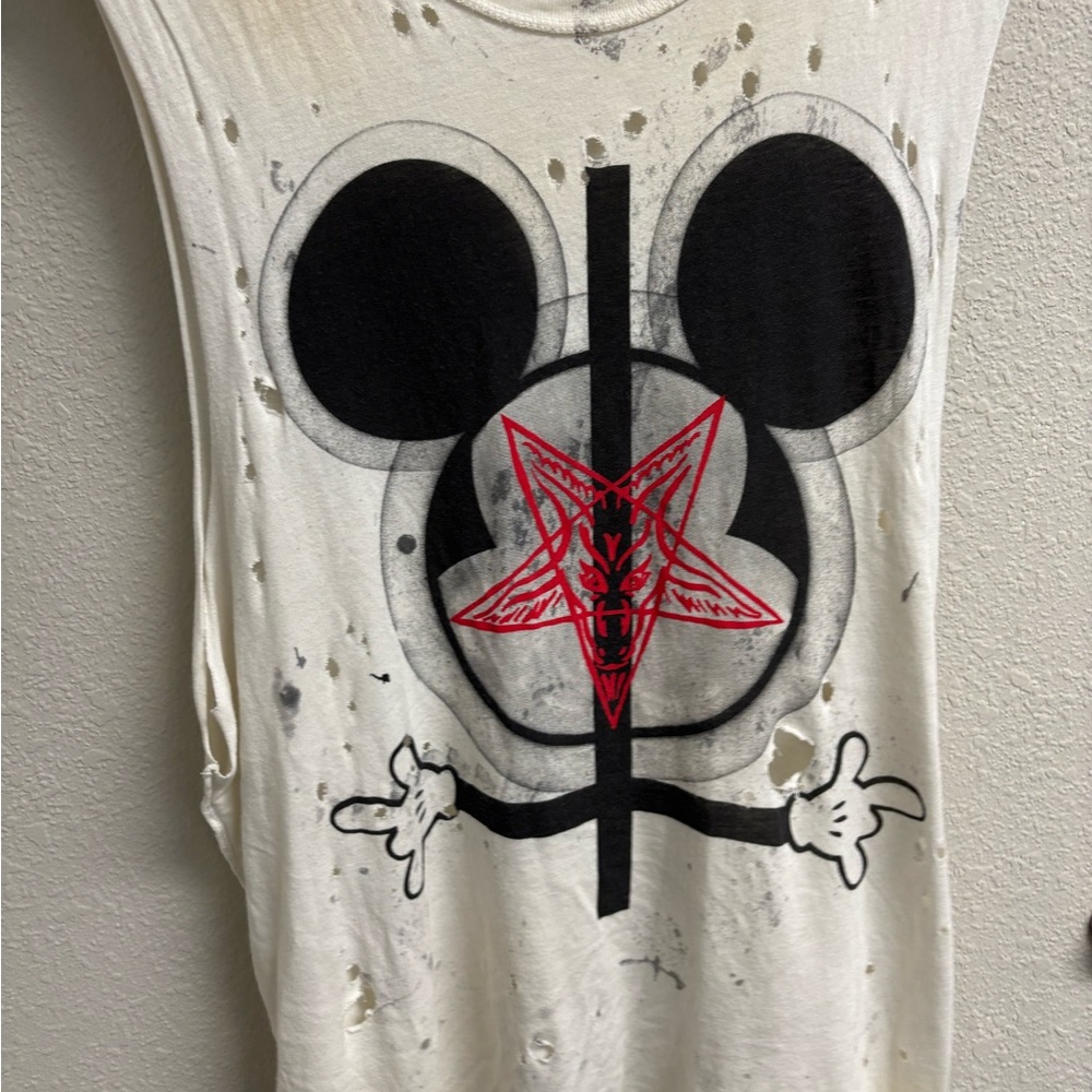 *RARE* UNIF Mickey Satanic Distressed Muscle Tank Shirt S